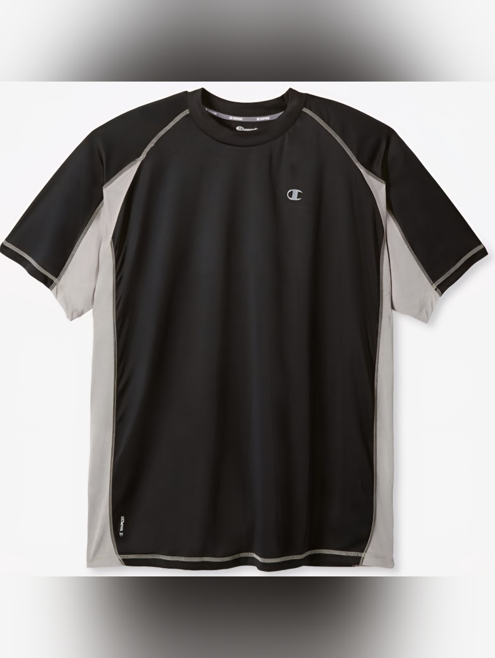 Champion Vapor Athletic Performance Shirt-Big Mens XXL/2XL-Black/Grey-Casual-Gym